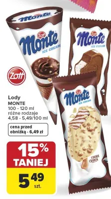 Lody Monte promocja w Carrefour