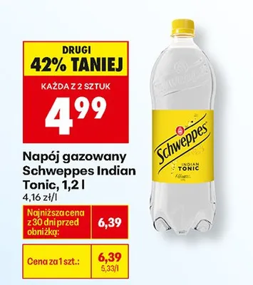 Napój gazowany Schweppes Indian Tonic promocja w Biedronka