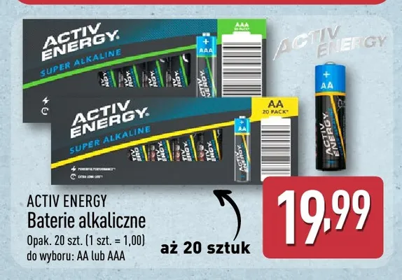 Baterie alkaliczne Aa Activ Energy 20-pak promocja w Aldi