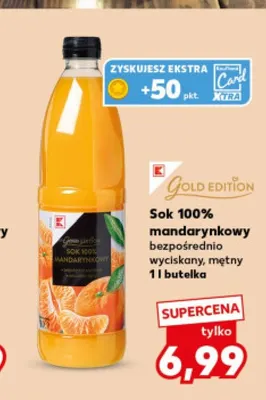 Sok mandarynkowy bezpośrednio wyciskany mętny Gold Edition 100% promocja w Kaufland