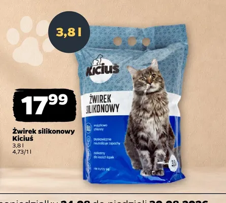 Żwirek silikonowy Kiciuś promocja w Netto