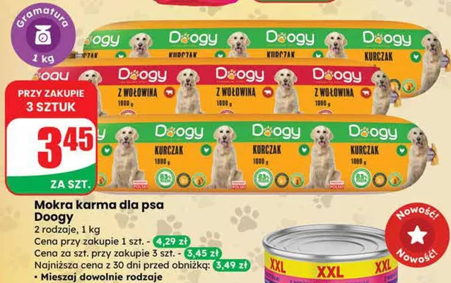 Mokra karma dla psa 2 rodzaje promocja w Dino