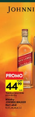 Whisky Johnnie Walker Red Label promocja w Intermarche