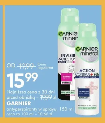 Antyperspirant w sprayu Garnier Mineral Action Control+ promocja w Super-Pharm
