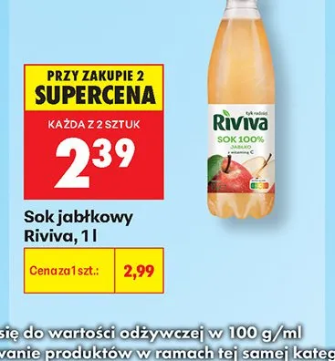 Sok jabłkowy Riviva promocja w Biedronka