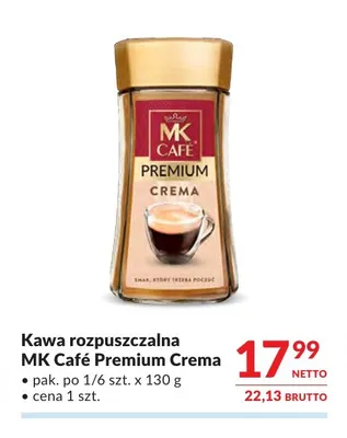 Kawa rozpuszczalna MK Café Premium Crema promocja w Makro