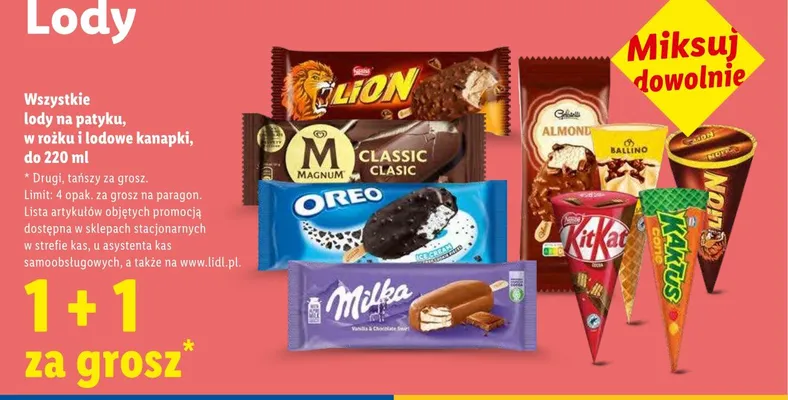Lody w rożku Lion promocja w Lidl