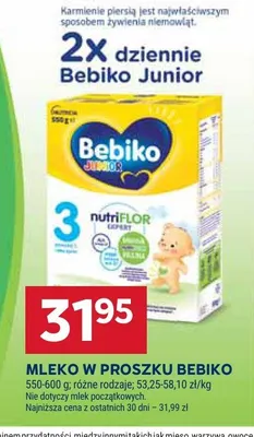 Mleko w proszku Bebiko Junior 3 NutriFlor Expert promocja w Stokrotka