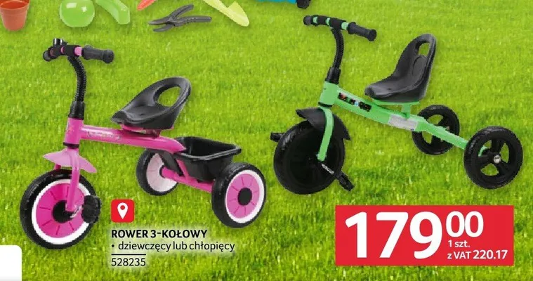 Rower 3-kołowy dziewczęcy promocja w Selgros