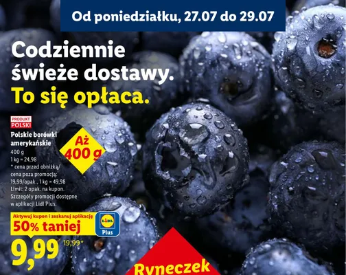 Borówki amerykańskie polskie promocja w Lidl