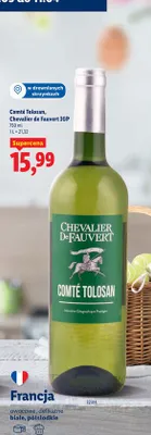 Wino białe, półsłodkie owocowe, delikatne promocja w Lidl
