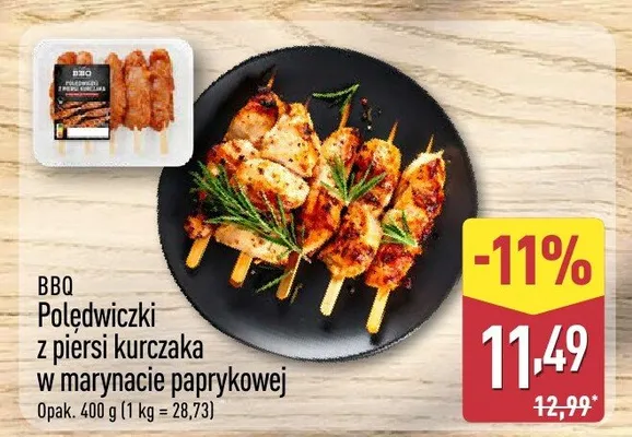 Polędwiczki z piersi kurczaka w marynacie paprykowej BBQ promocja w Aldi
