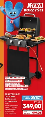 Grill gazowy Countryside Let's BBQ z 2 palnikami ruszt do utrzymywania ciepła 2 boczne składane półki wyjmowana taca ociekowa wym. 93x98,5x53cm promocja w Kaufland