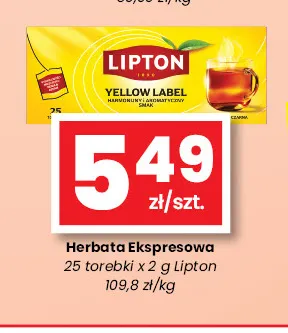 Herbata ekspresowa Yellow Label Lipton promocja w emma MARKET