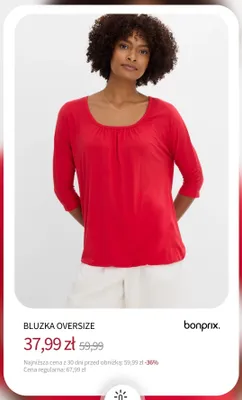 Bluzka oversize bonprix promocja w bonprix