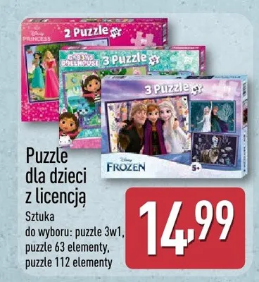 Puzzle dla dzieci z licencją Frozen promocja w Aldi