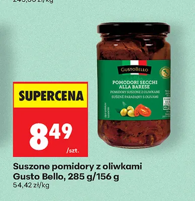 Suszone pomidory z oliwkami Gusto Bello promocja w Biedronka