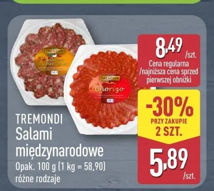 Salami międzynarodowe TREMONDI promocja w Aldi
