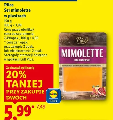 Ser mimolette w plastrach promocja w Lidl