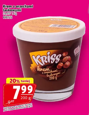 Krem z orzechami laskowymi Kriss promocja w Prim Market