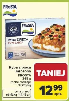 Ryba z pieca mrożona różne rodzaje promocja w Carrefour
