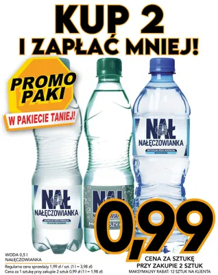 Woda mineralna delikatnie gazowana Nałęczowianka promocja w Kupiec