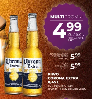 Piwo Corona Extra promocja w Duży Ben