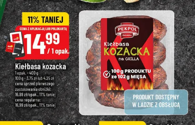 Kiełbasa kozacka na grilla Pekpol promocja w POLOmarket