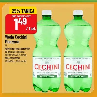 Woda Cechini Muszyna promocja w POLOmarket