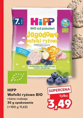 Wafelki ryżowe BIO HiPP jagodowe promocja w Kaufland