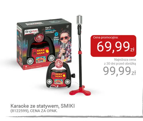 Karaoke ze statywem Smiki promocja w Smyk