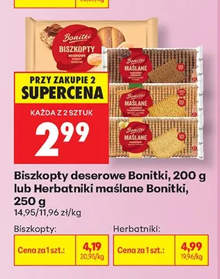 Herbatniki maślane Bonitki promocja w Biedronka