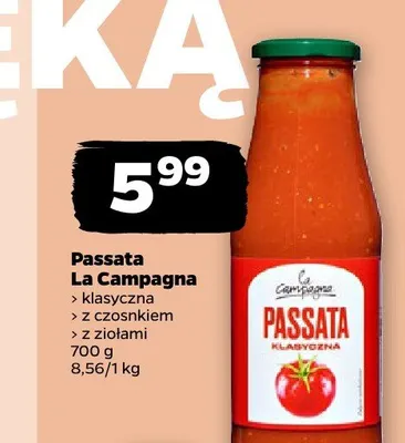 Passata z czosnkiem La Campagna promocja w Netto