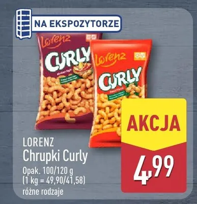 Chrupki Curly różne rodzaje promocja w Aldi