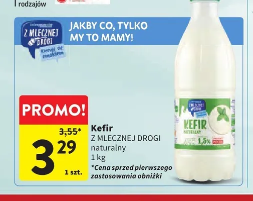 Kefir naturalny Z Mlecznej Drogi promocja w Intermarche