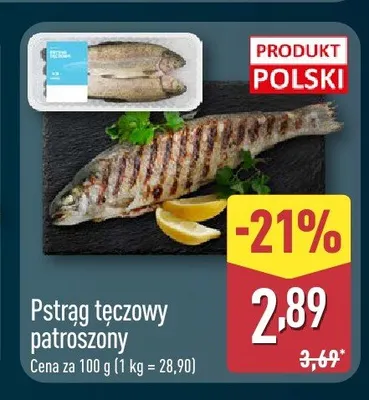 Pstrąg tęczowy patroszony promocja w Aldi