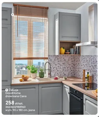 Żaluzja drewniana GoodHome Cana jasna 90x180cm promocja w Castorama
