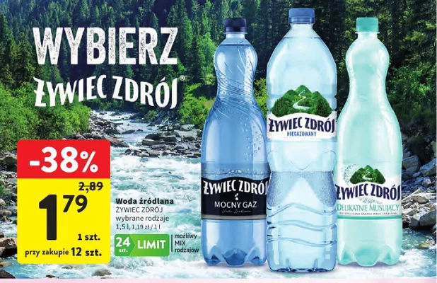Woda źródlana Żywiec Zdrój Niegazowany promocja w Intermarche