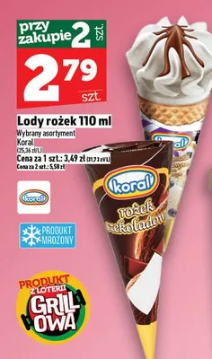 Lody rożek Koral promocja w TOPAZ