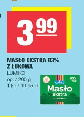 Masło ekstra 83% z Łukowa Lumiko promocja w SPAR