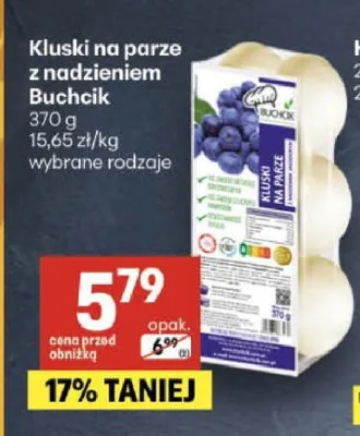 Kluski na parze z nadzieniem jagodowym Buchcik promocja w Delikatesy Centrum