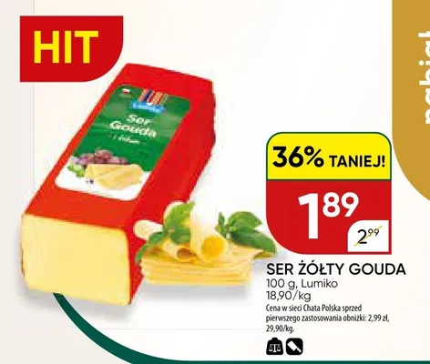 Ser żółty Gouda promocja w Chata Polska