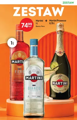 Zestaw Martini Bianco 1 l + Martini Prosecco 0,75 promocja w Żabka
