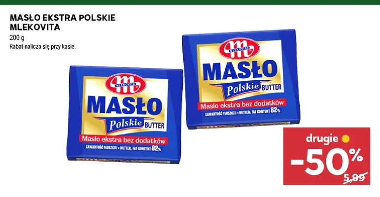 Masło ekstra polskie Mlekovita promocja w Stokrotka