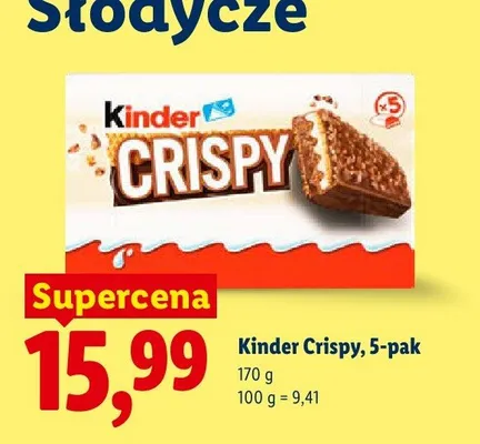 Baton Kinder Crispy 5-pak promocja w Lidl