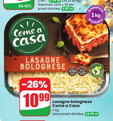 Lasagne bolognese Come a Casa promocja w Dino