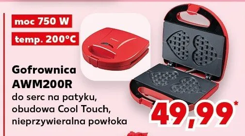 Gofrownica AWM2001 do serc na patyki, obudowa Cool Touch, nieprzywieralna powłoka promocja w Kaufland