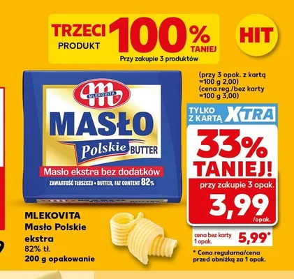 Masło ekstra Polskie Mlekovita promocja w Kaufland