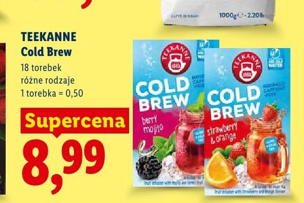 Herbata Teekanne Cold Brew Berry Mojito 18-pak promocja w Lidl