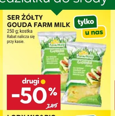 Ser gouda w kostce Farm Milk promocja w Stokrotka